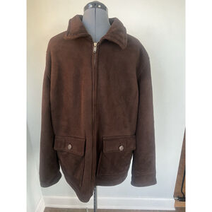 Columbia Cold Weather classic Sz M Rich Brown Faux Suede, Fleece Lined Jacket